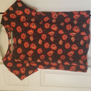 CAbi Orange Poppies Top